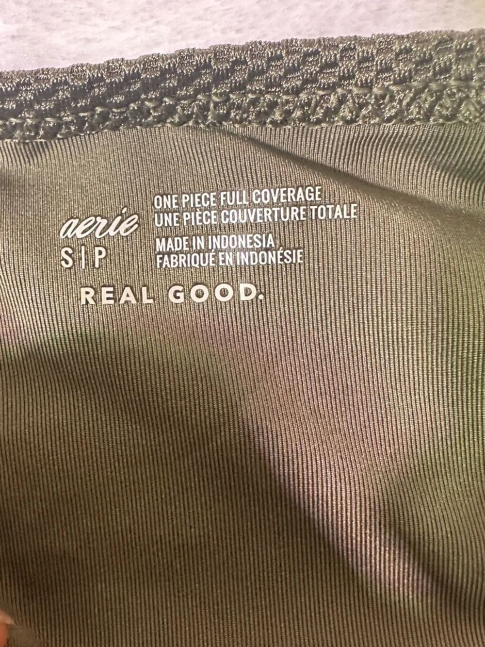 aerie Olive Green One-Piece Swimsuit with Cutout Detail - Picture 10 of 10